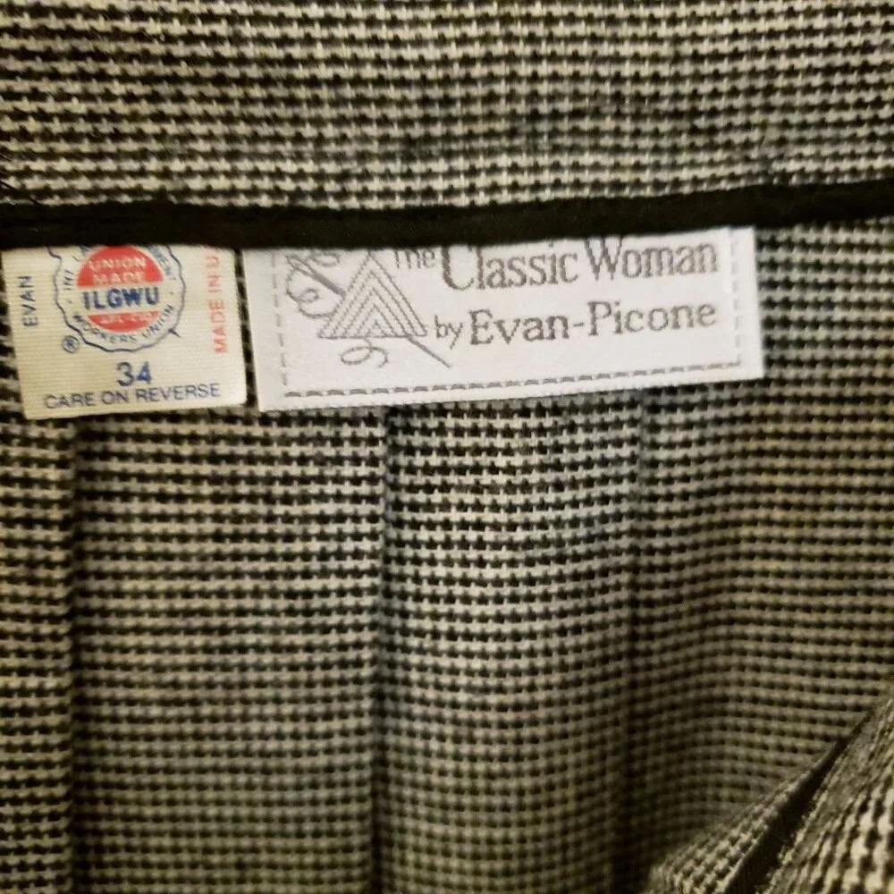 Vintage Evan Picone Wool Blend* Plaid Pleated  A-Line Midi Skirt Size L* EUC